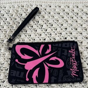 Maui Built Black and Pink canvas Butterfly Clutch BN